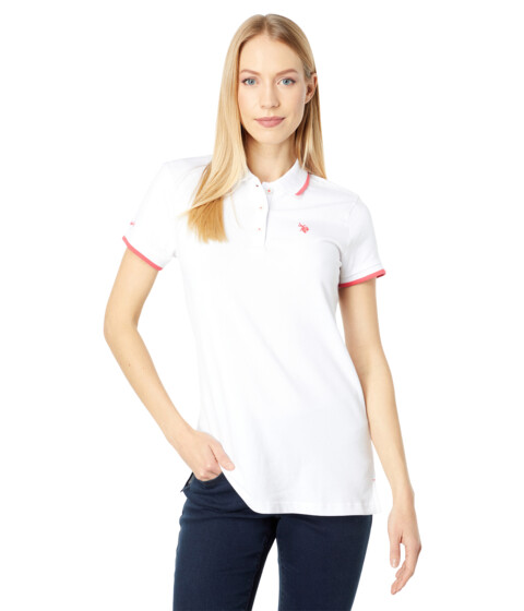 Imbracaminte Femei US Polo Assn Classic Stretch Pique Polo Shirt Optic White