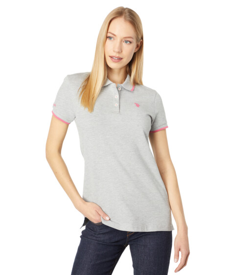 Imbracaminte Femei US POLO ASSN Classic Stretch Pique Polo Shirt Heather Grey