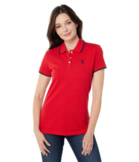 Imbracaminte Femei US POLO ASSN Classic Stretch Pique Polo Shirt Racing Red