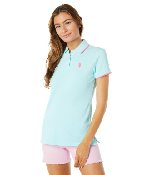 Imbracaminte Femei US Polo Assn Classic Stretch Pique Polo Shirt Easy Turquoise