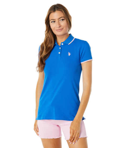 Imbracaminte Femei US POLO ASSN Classic Stretch Pique Polo Shirt British Blue