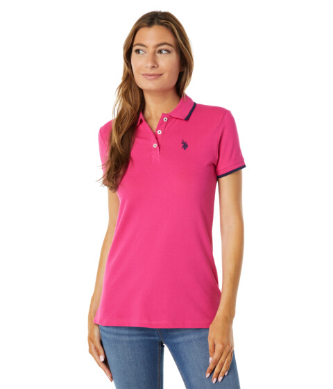 Imbracaminte Femei US Polo Assn Classic Stretch Pique Polo Shirt Pink Peacock