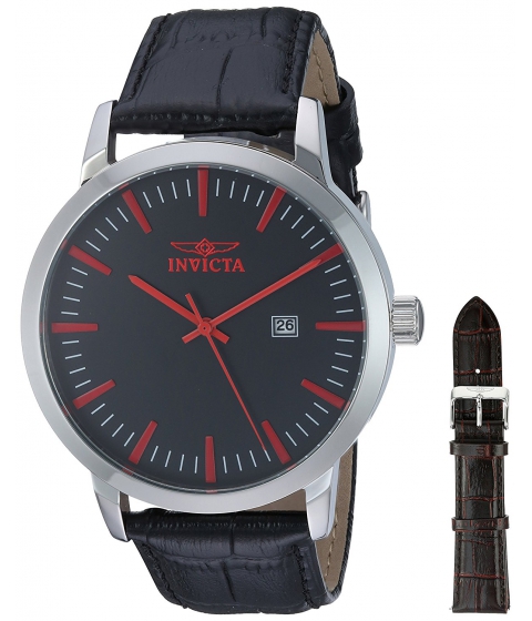 Ceasuri Barbati Invicta Watches Invicta Men\'s \'Specialty\' Quartz Stainless Steel and Leather Casual Watch ColorBrown (Model 22315) BlackBrown