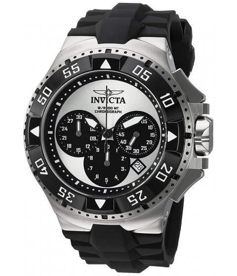 Ceasuri Barbati Invicta Watches Invicta Men\'s \'Excursion\' Quartz Stainless Steel and Silicone Casual Watch ColorBlack (Model 23044) SilverBlack