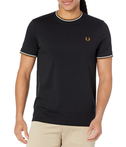 Imbracaminte Barbati Fred Perry Twin Tipped Ringer T-Shirt Black 1