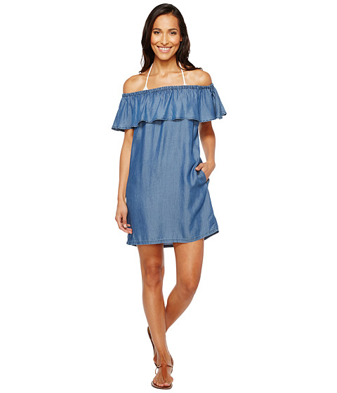 Imbracaminte Femei Tommy Bahama Chambray Off the Shoulder Dress Cover-Up Chambray