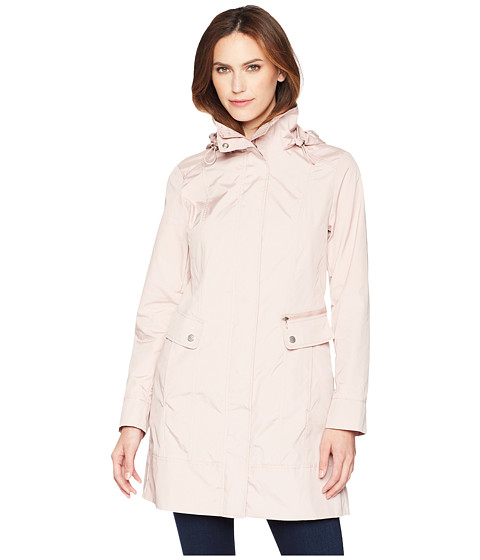 Imbracaminte Femei Cole Haan 34 12quot Single Breasted Rain Jacket with Removable Hood Canyon Rose
