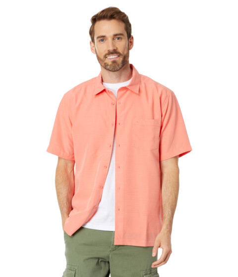 Imbracaminte Barbati Quiksilver Waterman Centinela 4 Short Sleeve Shirt Peached Pink Centinella