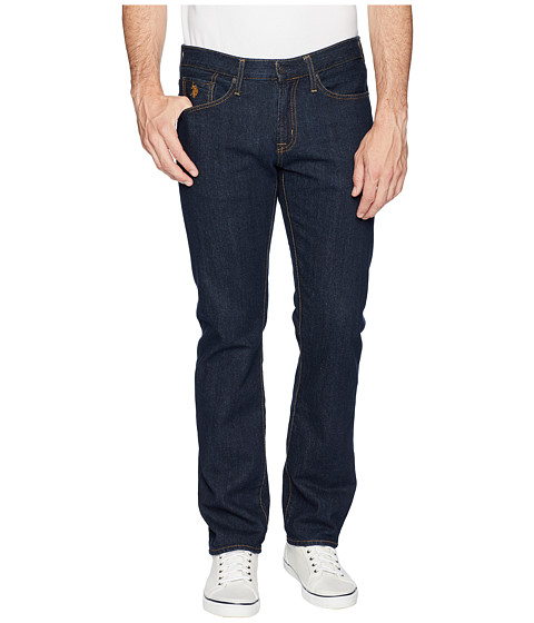 Incaltaminte Barbati US Polo Assn Slim Straight Five-Pocket Denim Jeans in Blue Blue