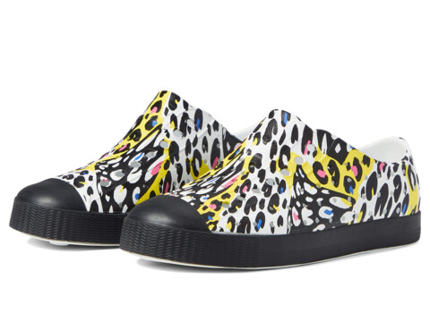 Incaltaminte Fete Native Shoes Jefferson Print Slip-On Sneakers (Little Kid) Shell WhiteJiffy BlackCrayon Digital Cheetah