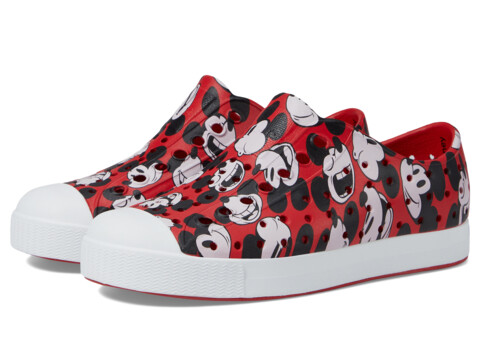 Incaltaminte Fete Native Shoes Jefferson Print Slip-On Sneakers (Little Kid) Torch RedShell WhiteMickey Potraits All Over Print