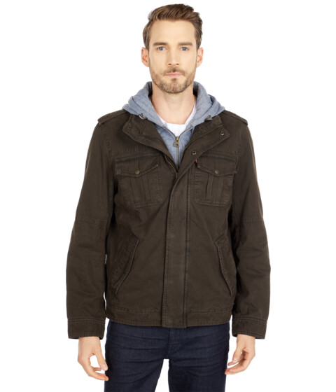 Imbracaminte Barbati Levis Two-Pocket Hoodie with Zip Out Jersey BibHood and Sherpa Lining Dark Brown