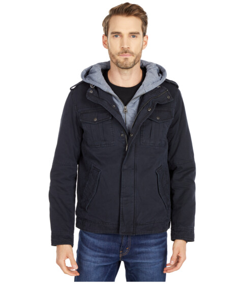 Imbracaminte Barbati Levis Two-Pocket Hoodie with Zip Out Jersey BibHood and Sherpa Lining Navy