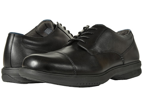 Incaltaminte Barbati Nunn Bush Melvin Street Cap Toe Oxford with KORE Slip Resistant Walking Comfort Technology Black