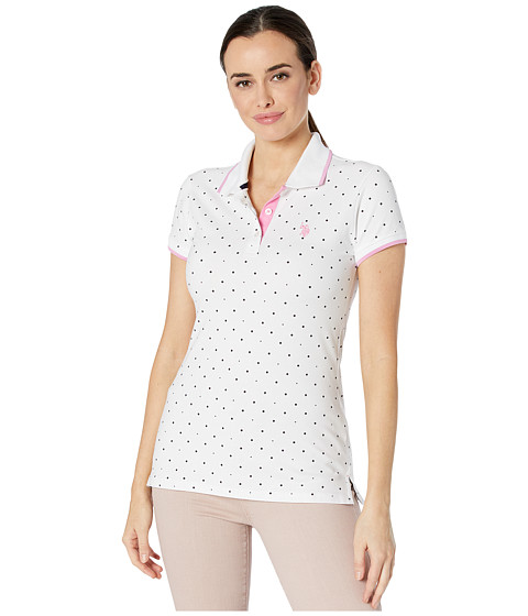 Imbracaminte Femei US POLO ASSN Dot Print Polo Shirt Optic White