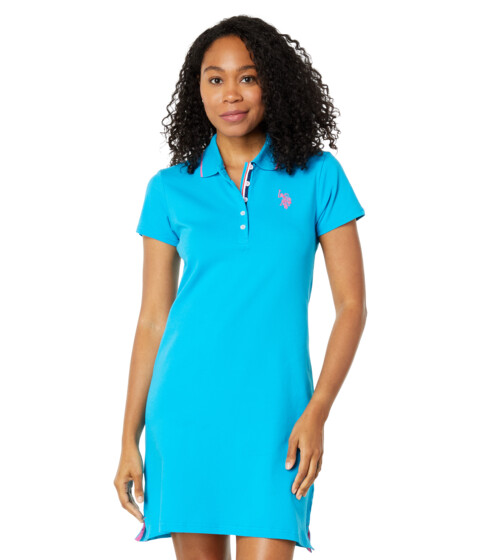 Imbracaminte Femei US Polo Assn Solid Polo Dress Dowtown Blue