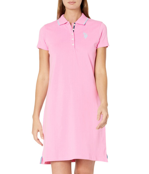 Imbracaminte Femei US Polo Assn Solid Polo Dress Begonia Pink