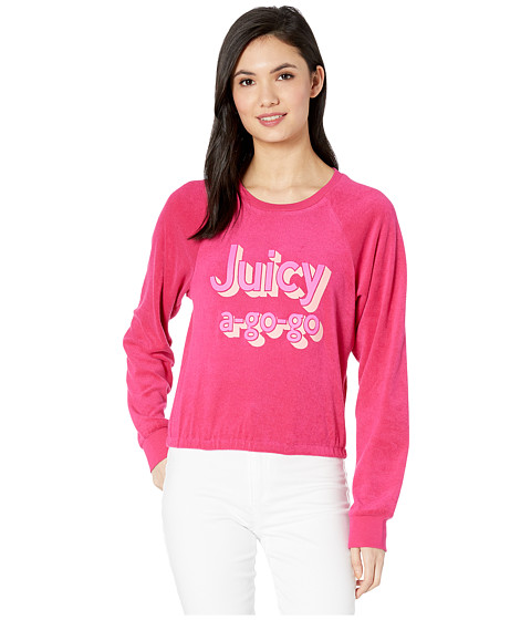 Imbracaminte Femei Juicy Couture Juicy A Gogo Microterry Logo Pullover Sweet Raspberry