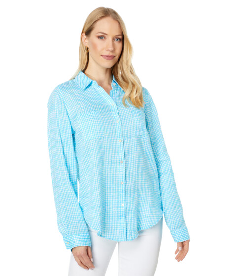 Imbracaminte Femei Lilly Pulitzer Sea View Button Down Seabreeze Blue Along The Same Line