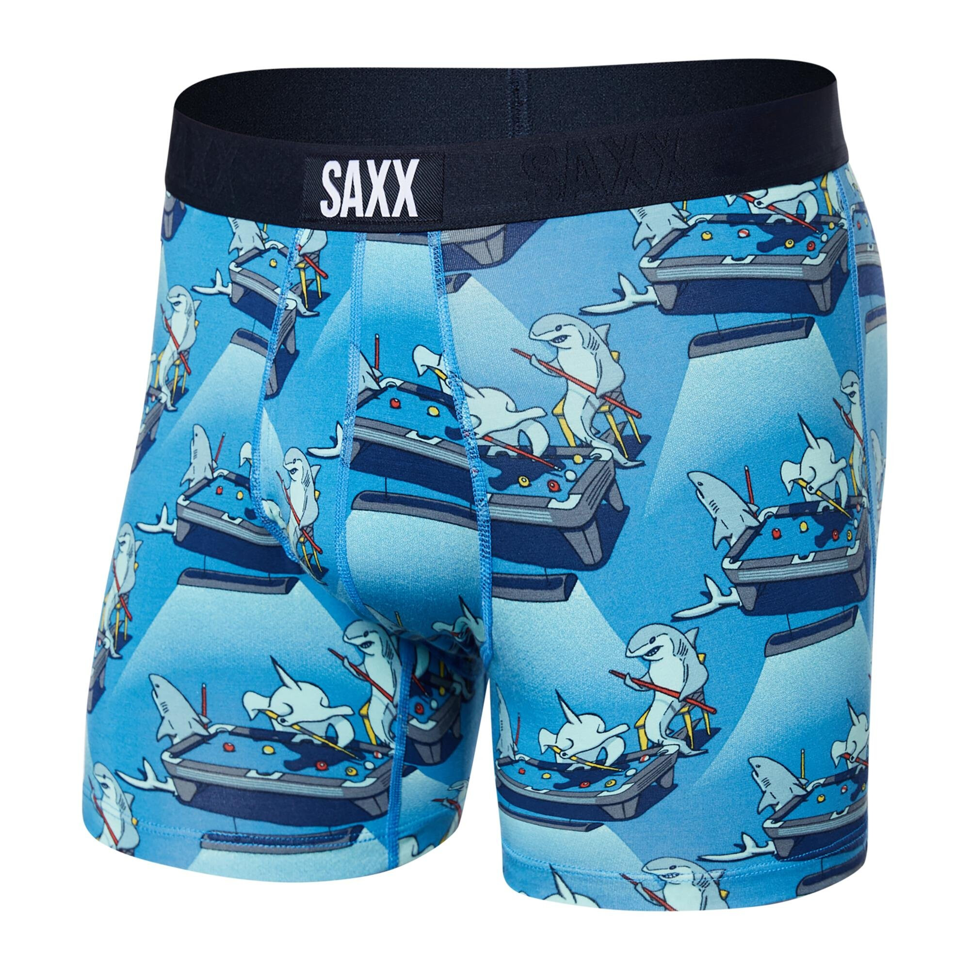 Imbracaminte Barbati SAXX UNDERWEAR Ultra Boxer Brief Fly Pool Shark PoolBlue