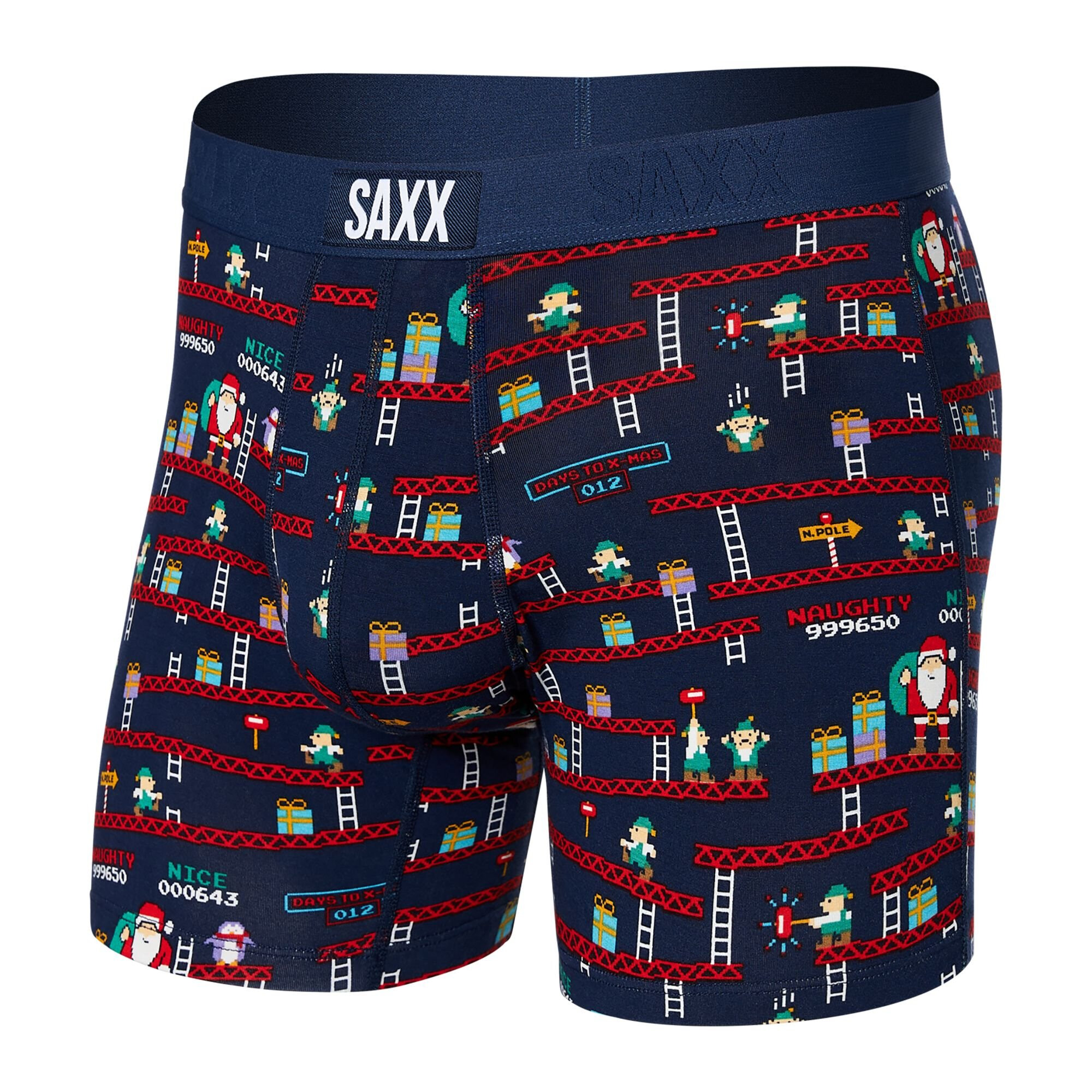 Imbracaminte Barbati SAXX UNDERWEAR Vibe Super Soft Boxer Brief Santa\'s WorkshopNavy