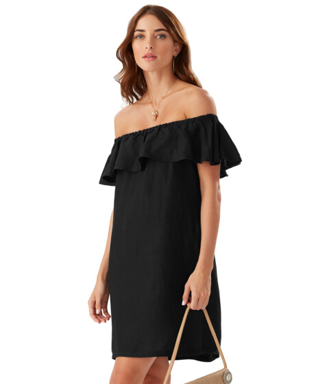 Imbracaminte Femei Tommy Bahama Linen Dye Off-the-Shoulder Dress Cover-Up Black