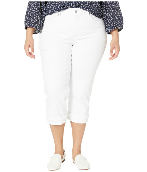 Imbracaminte Femei NYDJ Plus Size Marilyn Crop with Frayed Cuffs in Optic White Optic White