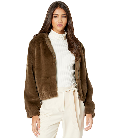 Imbracaminte Femei Cupcakes and Cashmere Breda Faux Fur Hooded Jacket Army