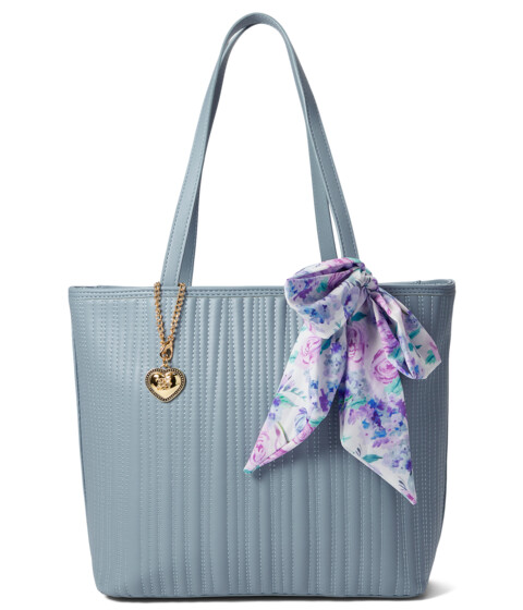Genti Femei Betsey Johnson Quilted Tote with Scarf Sky Blue image9