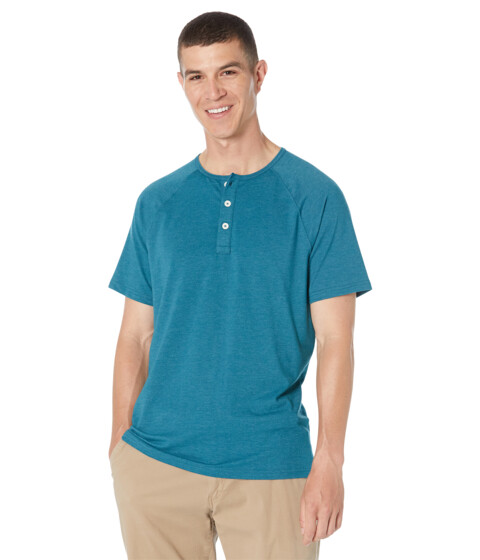 Imbracaminte Barbati The Normal Brand Short Sleeve Active Puremeso Henley Teal