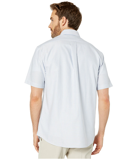 Imbracaminte Barbati Magna Ready Short Sleeve Magnetically-Infused Button-Down Shirt BlueWhite Stripe