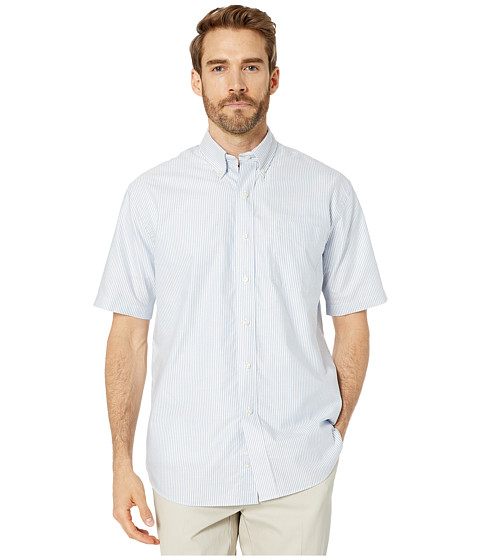 Imbracaminte Barbati Magna Ready Short Sleeve Magnetically-Infused Button-Down Shirt BlueWhite Stripe
