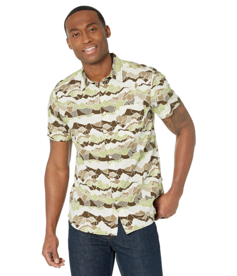 Imbracaminte Barbati The North Face Short Sleeve Baytrail Pattern Shirt Military Olive Mountain Camo Print