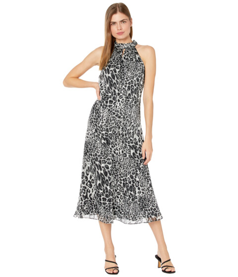 Imbracaminte Femei MILLY Adrian Metallic Stripe Leopard Burnout Dress Grey