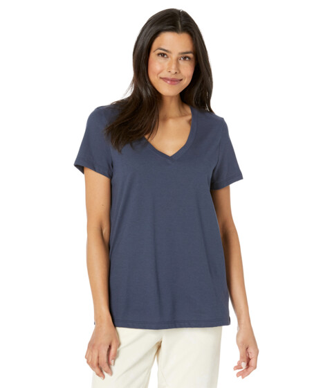 Imbracaminte Femei Hanro Sleep amp Lounge Short Sleeve V-Neck Shirt Blueberry image5