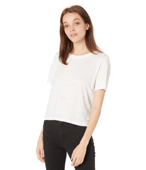 Imbracaminte Femei Chaser Linen Jersey Cropped Short Sleeve Easy Tee White