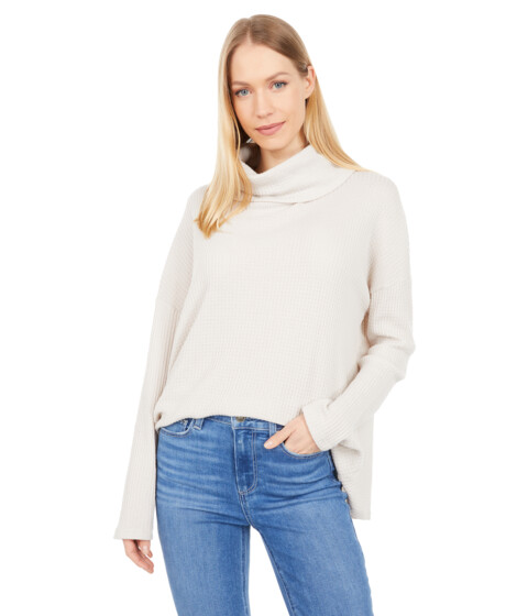 Imbracaminte Femei Dylan by True Grit Soft Brushed Waffle Cowl Neck Top Oatmeal