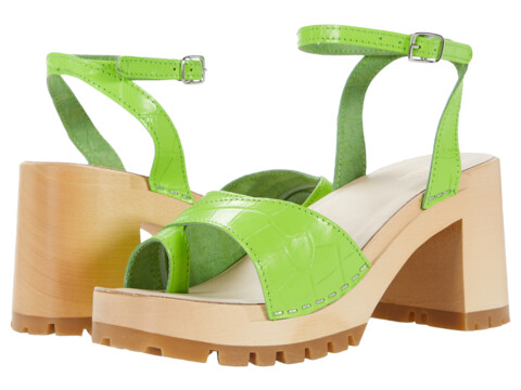 Incaltaminte Femei Swedish Hasbeens Toe Strap Sandal Apple Green Croc