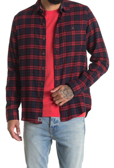 Imbracaminte Barbati English Laundry Copper Oak Recycled Flannel Shirt Scarlet Red