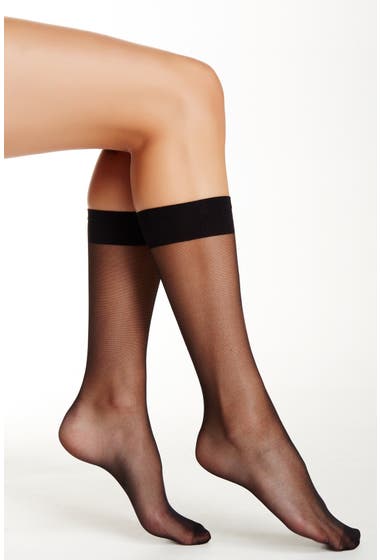 Imbracaminte Femei shimera Knee High Sheer Socks - Pack of 2 Jet Black