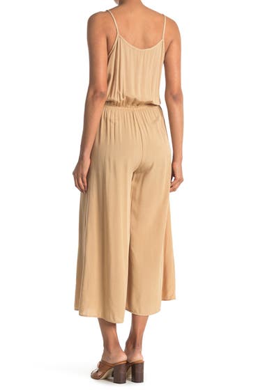 Imbracaminte Femei Papillon Button Front Wide Leg Sleeveless Jumpsuit Sand image1