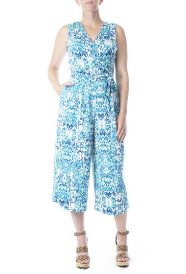 Imbracaminte Femei Nina Leonard Surplice Culotte Crop Jumpsuit Rift Multi Boho Meadow image0