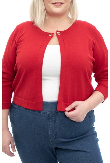 Imbracaminte Femei Nina Leonard 34 Sleeve Bolero Sweater Nina Red
