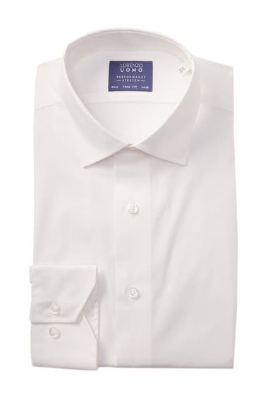 Imbracaminte Barbati Lorenzo Uomo Travel Cotton Stretch Trim Fit Dress Shirt White image0