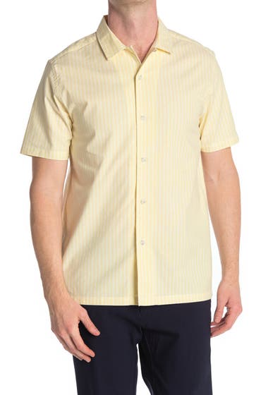 Imbracaminte Barbati TOPMAN Striped Short Sleeve Shirt Yellow