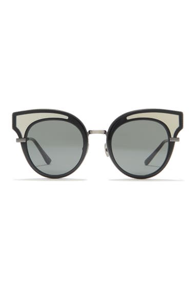 Ochelari Femei Bottega Veneta 49mm Cat Eye Sunglasses Shiny Black Super Silver