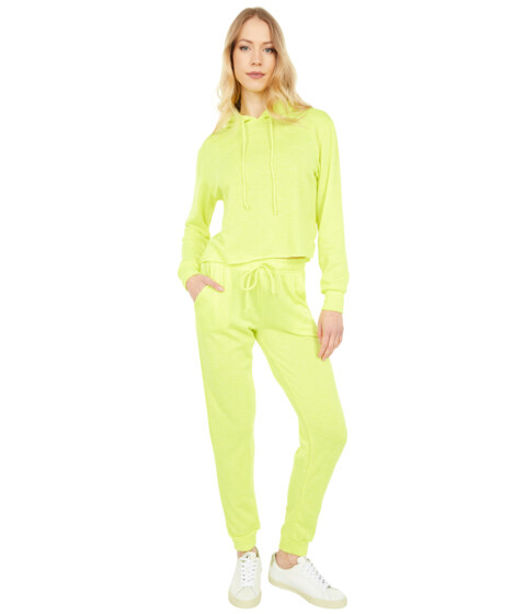 Imbracaminte Femei YMI Two-Piece Hoodie amp Pants Fleece Set Sunny Lime