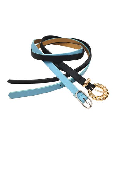 Accesorii Femei Linea Pelle Pack of 2 Skinny Belts BlueBlack