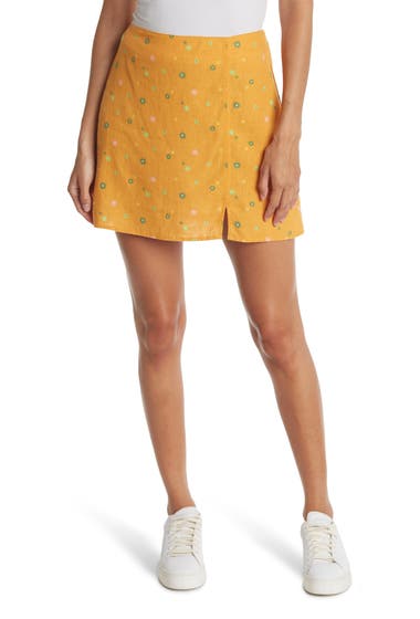 Imbracaminte Femei Abound Linen Blend Mini Skirt Orange Asterisk Floral