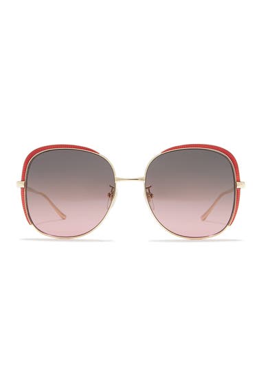 Ochelari Femei Gucci 58mm Square Sunglasses Gold Gold Multicolor